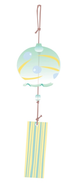 Иллюстрация зеленого колокольчика ветра