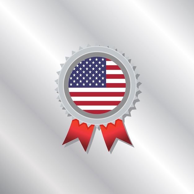 アメリカ合衆国の国旗のイラスト テンプレート