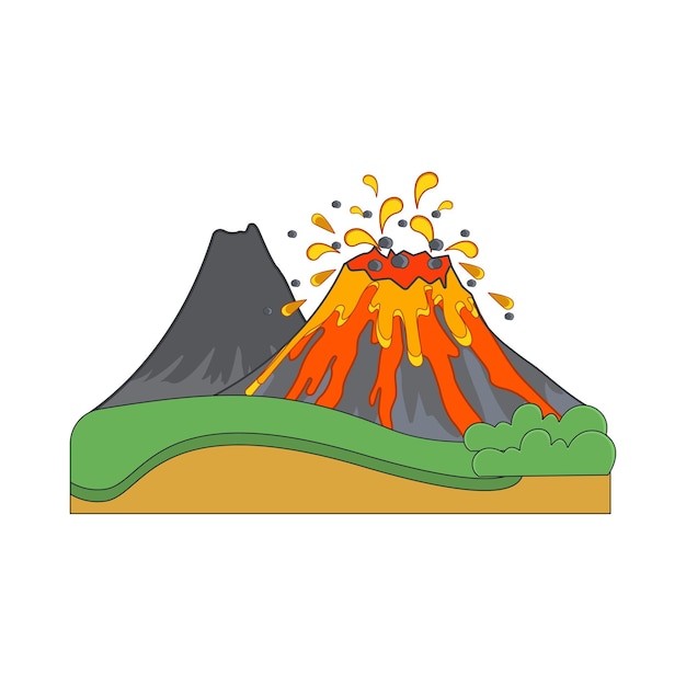 ベクトル 火山のイラスト