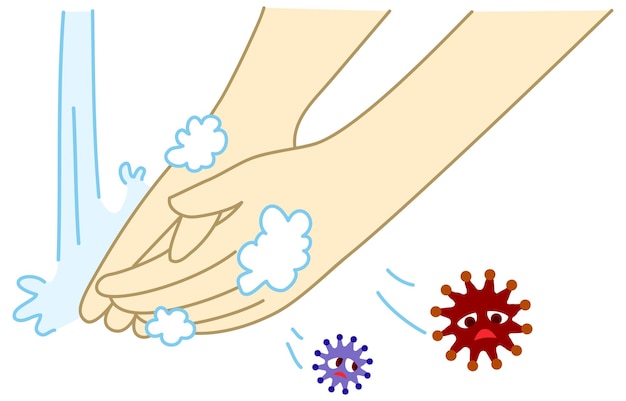 Вектор Иллюстрация мытья рук с мылом для рук