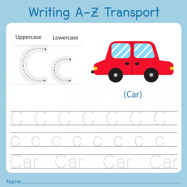 Иллюстрация написания az транспорта c