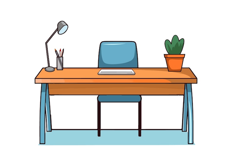 Vector illustration of office desk