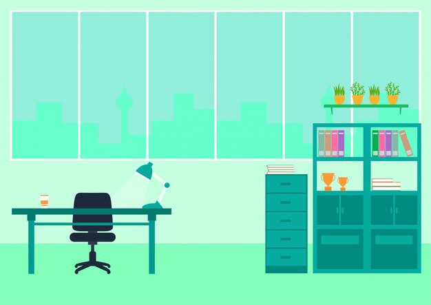 Vector illustration of office space