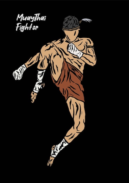 illustration ogf muaythai vector