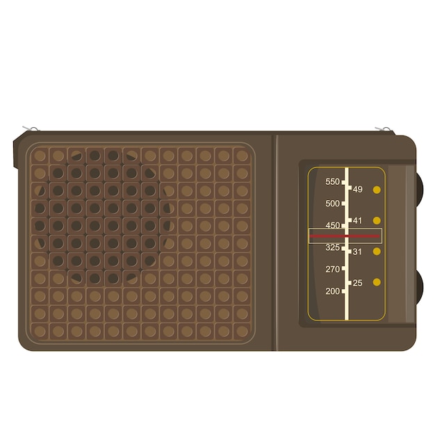иллюстрация старого радио в черном пластиковом корпусе
