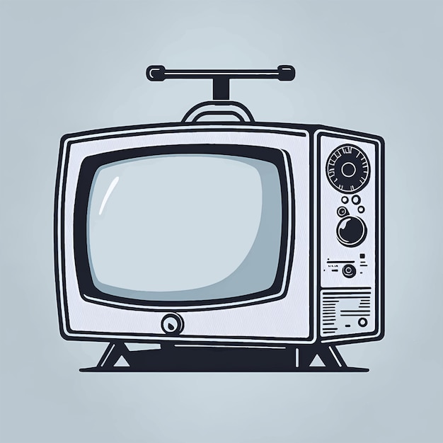 Illustration of old vintage television Retro style Television concept design vector