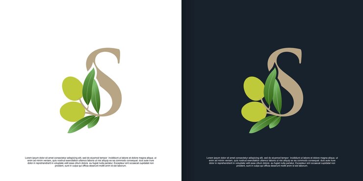 Vector illustration of olive letter logo s unique concept premium vector