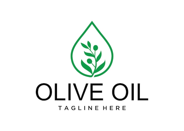 그림 올리브 식물성 기름 건강 식품 벡터 로고 디자인