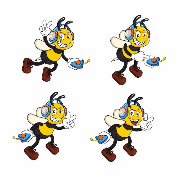 蜂の技術会社のマスコット漫画のイラスト