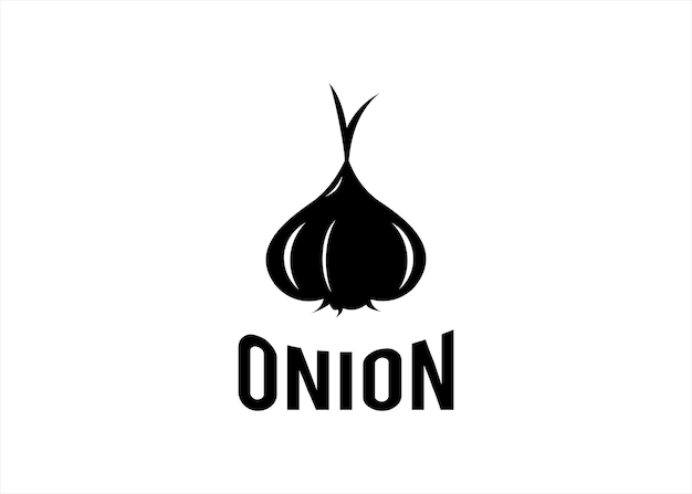 illustration Onion logo design retro vintage vector plant leaf for agriculture, food business spices