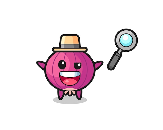 Illustration of the onion mascot as a detective who manages to solve a case