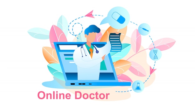 Illustration Online Doctor Treatment Consultation