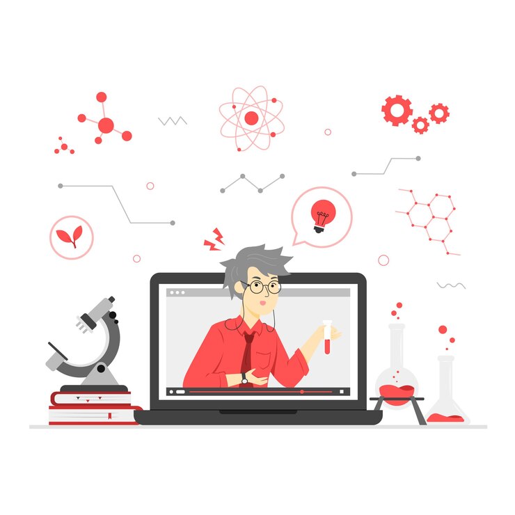 Vector illustration of online learning