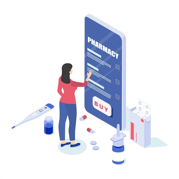 Illustration of an online pharmacy