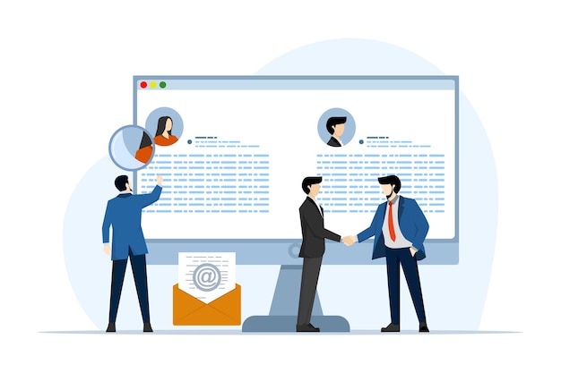 illustration of Online recruitment concept or character Selecting the Best Candidate for a Job