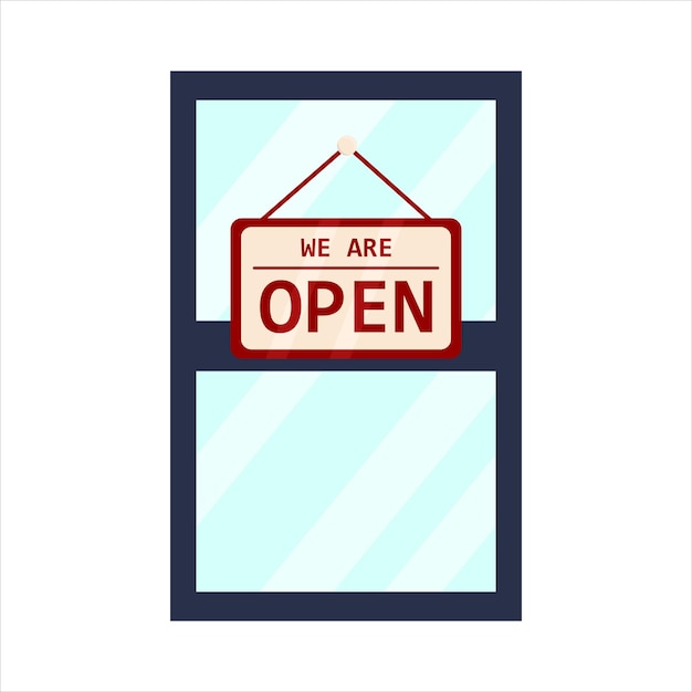 Vector illustration of open sign