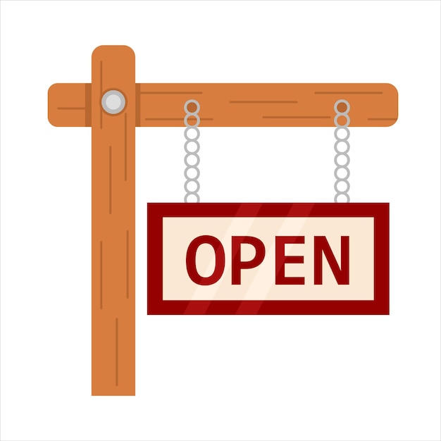 Illustration of open sign