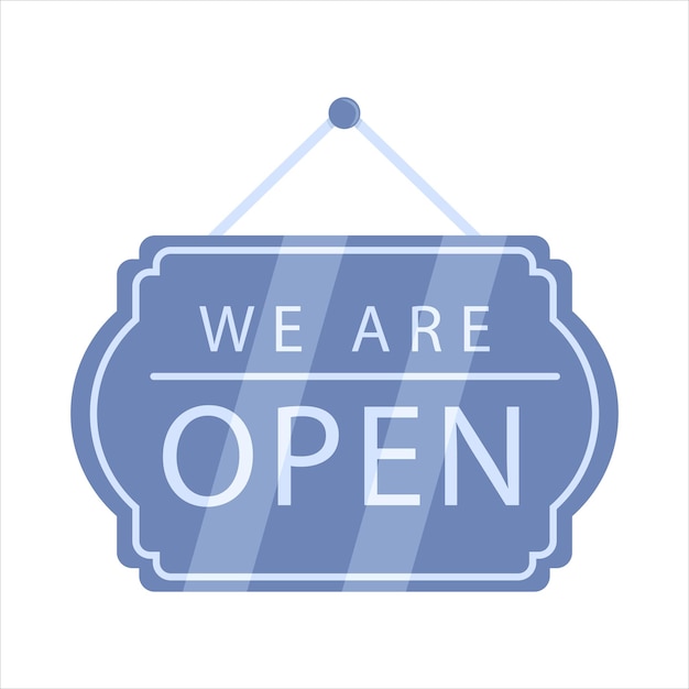 Vector illustration of open sign