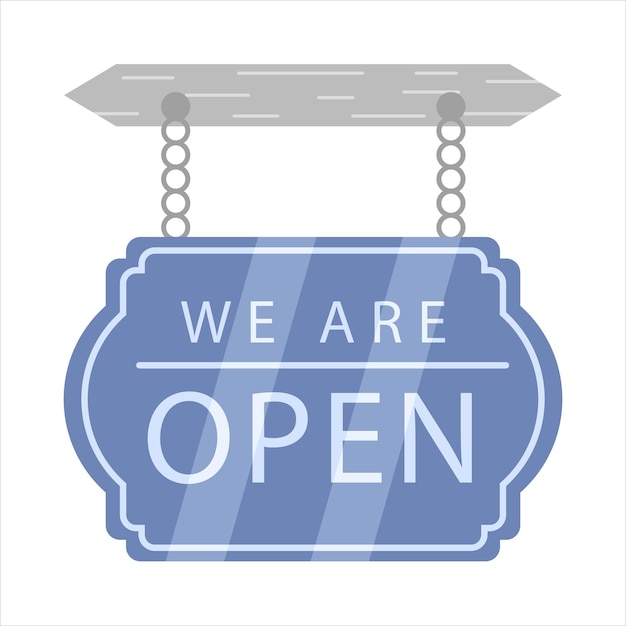 Vector illustration of open sign