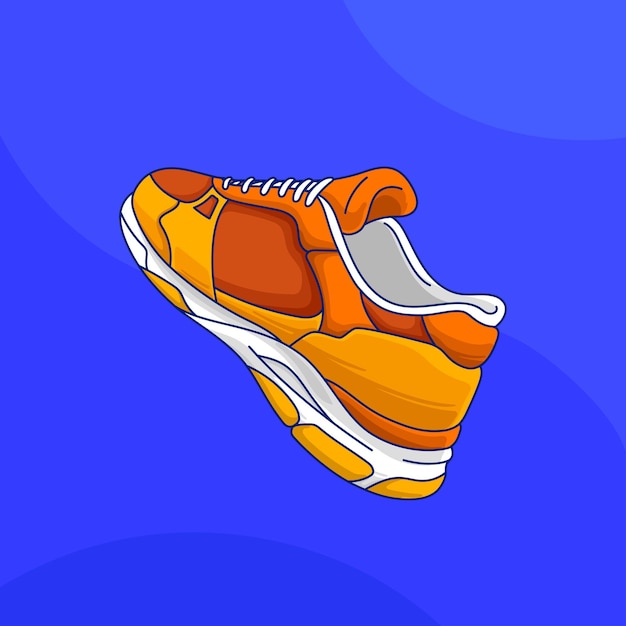 Illustration of orange sneaker