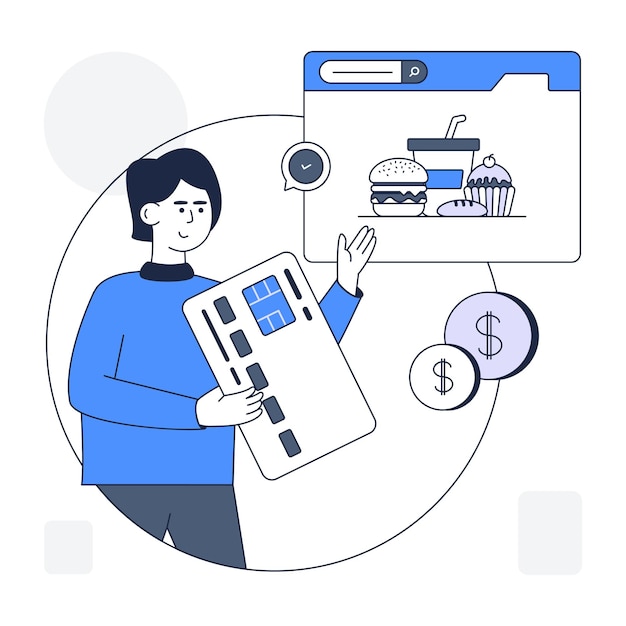 An illustration of order payment linear design