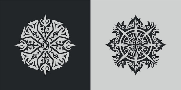 Illustration of an ornament in Nordic and Scandinavian style for a logo or shield