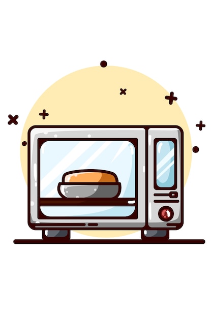 Vector the illustration of oven hand drawing