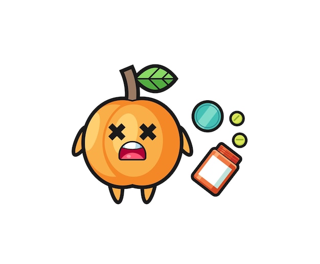 Illustration of overdose apricot character