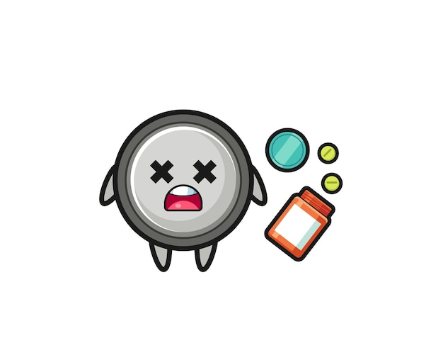 Illustration of overdose button cell character