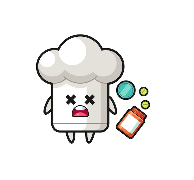 Illustration of overdose chef hat character