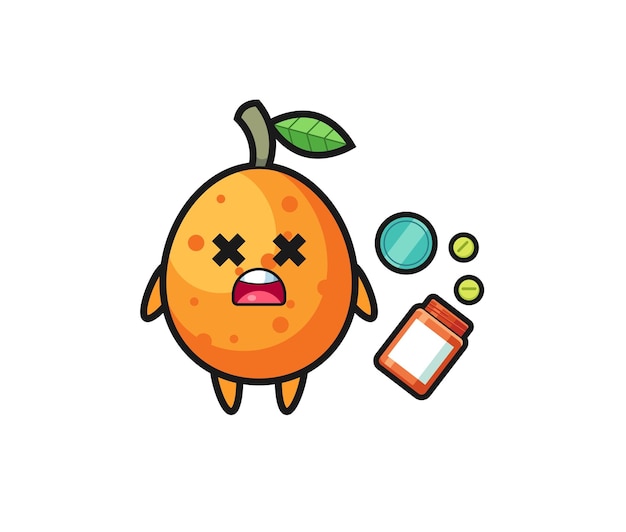 Illustration of overdose kumquat character