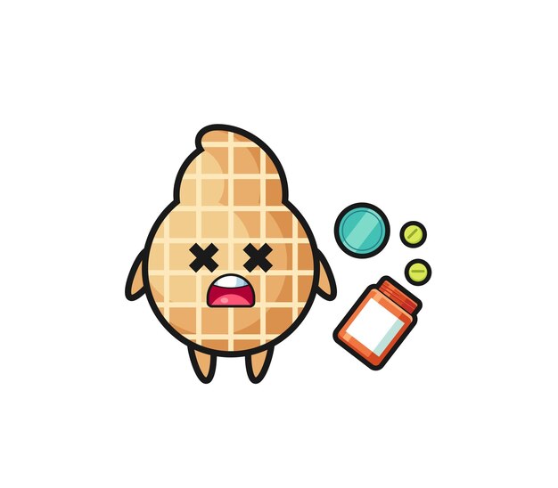 Illustration of overdose peanut character