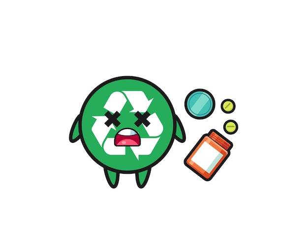 illustration of overdose recycling character
