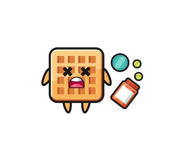 Illustration of overdose waffle character