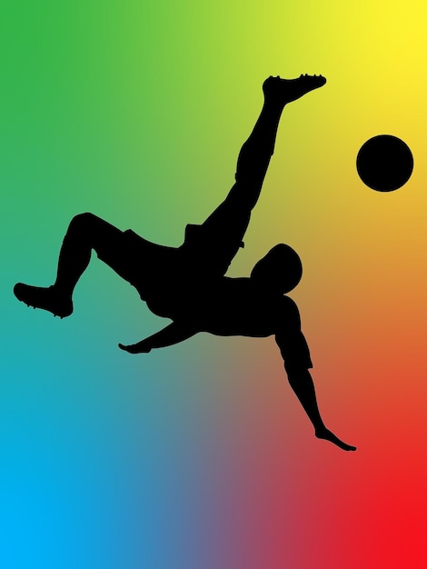 Illustration overhead kick silhouette vector