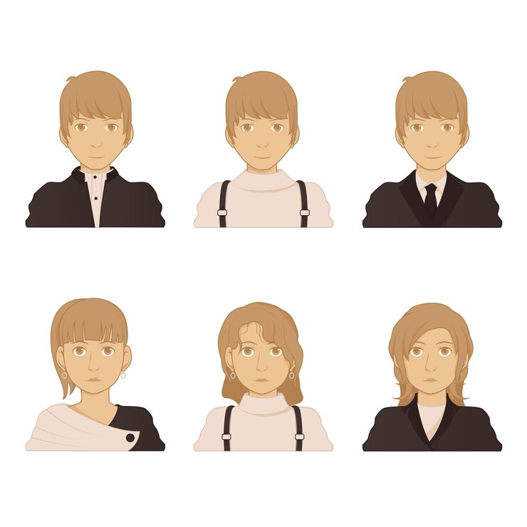 Vector 일러스트레이션 팩 아바타