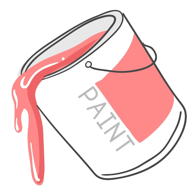 Vector illustration of a paint can with a flow of paint