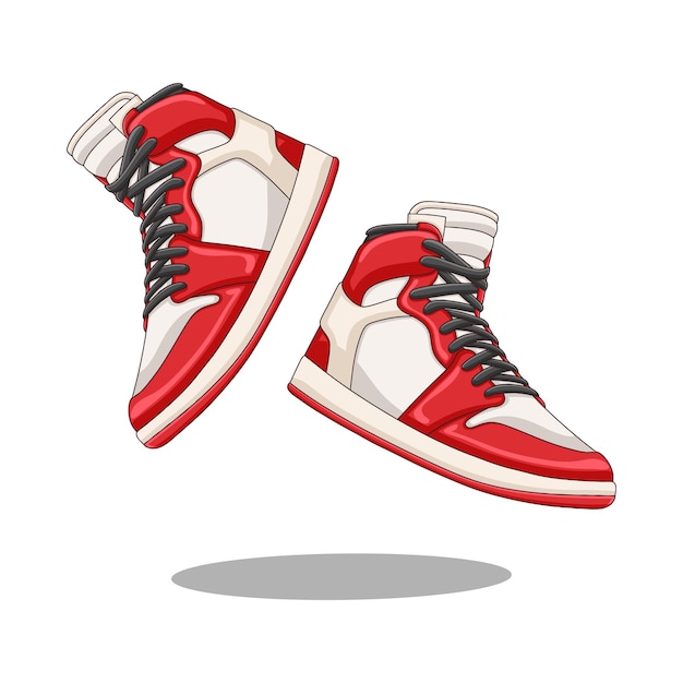 Illustration a pair of shoes detailed line art and vector style