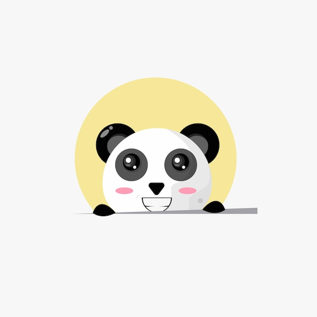 Иллюстрация панды, появляющейся снизу