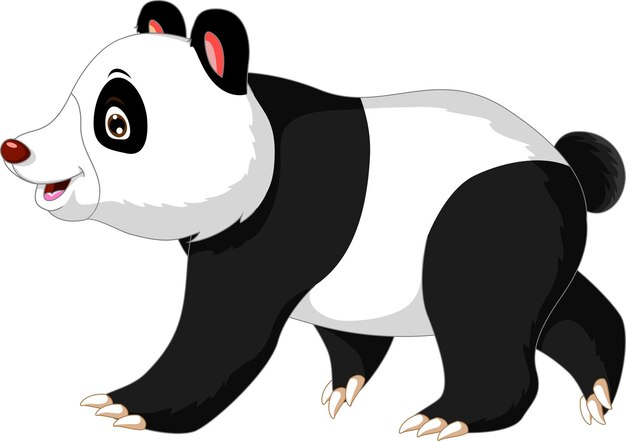 Illustration of panda cartoon posing