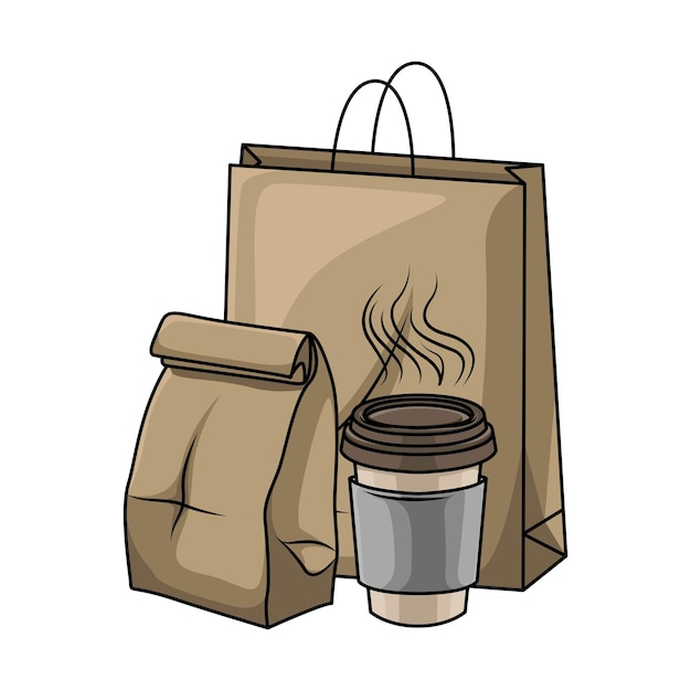 Vector illustration of paper bag