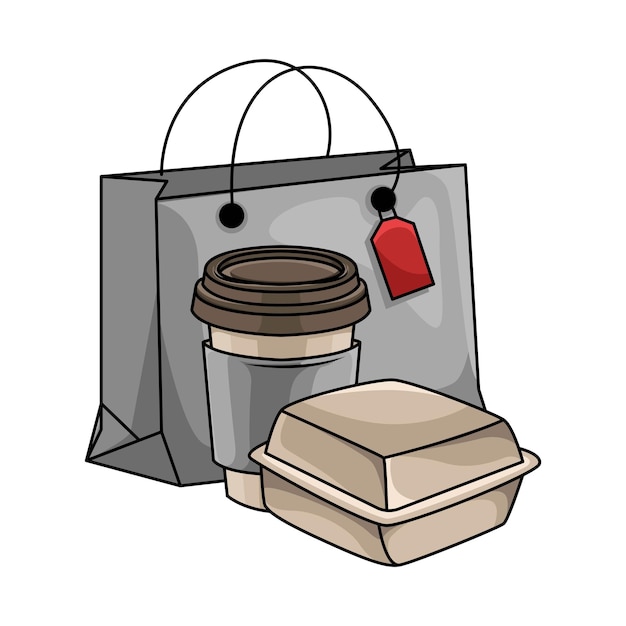 Illustration of paper bag