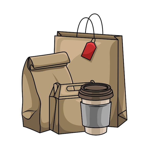 Illustration of paper bag