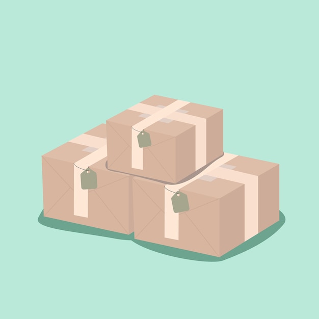 Illustration parcel box prepare to ship isolated background vector