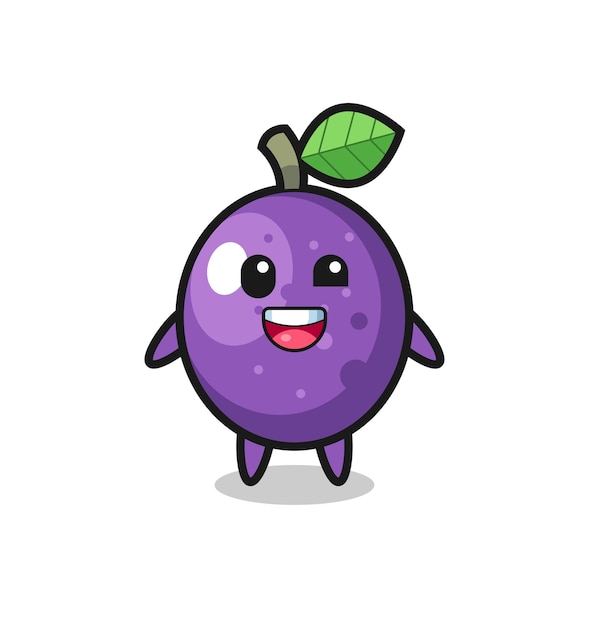 Vector illustration of an passion fruit character with awkward poses