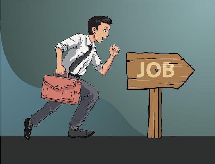 वेक्टर illustration of passionate man finding a job