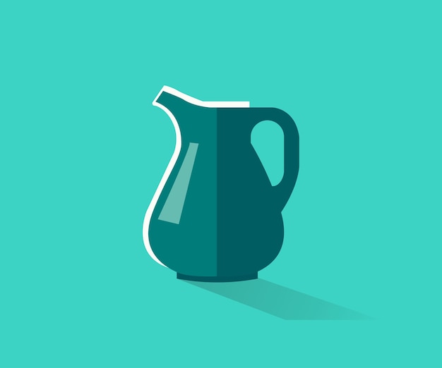 illustration of a paste and green color jug single vector icon