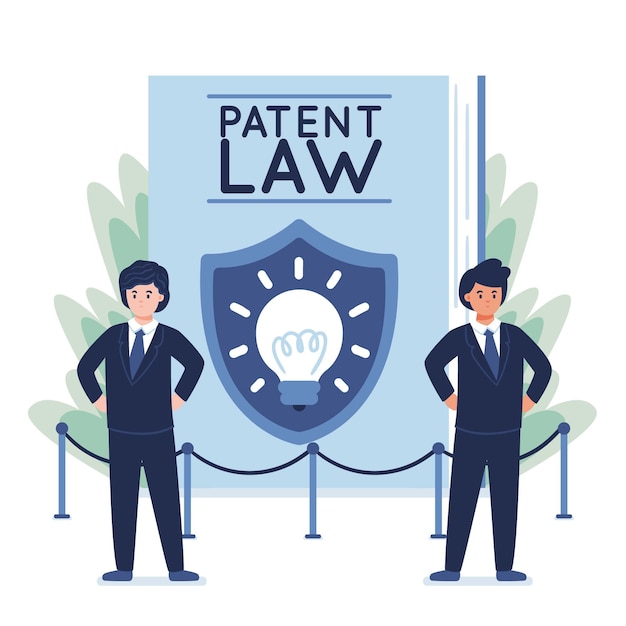 Vector illustration of patent law concept