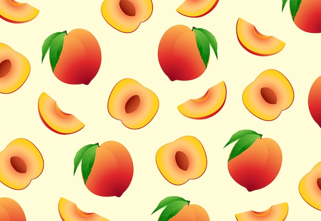 illustration of peach for pattern design