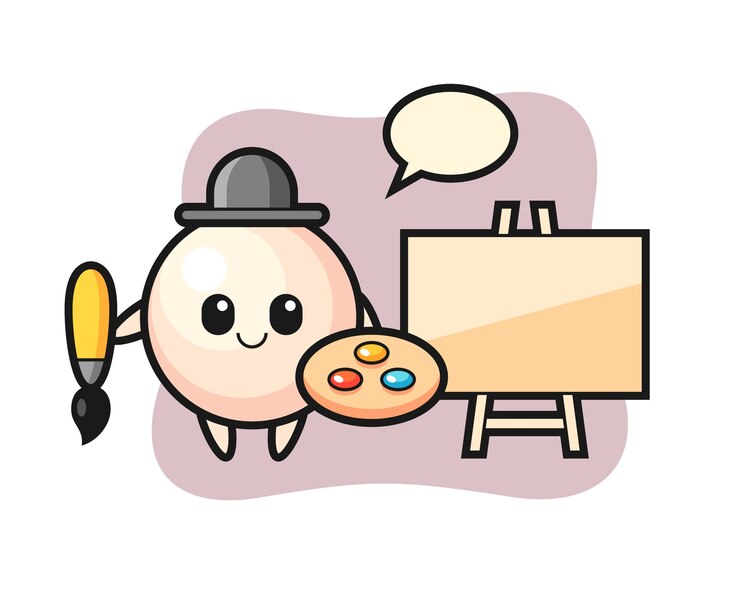 화가로 진주 마스코트의 그림